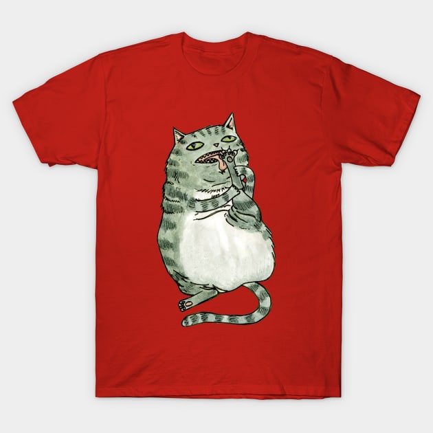 An hygienic cat T-Shirt by famousdinosaurs